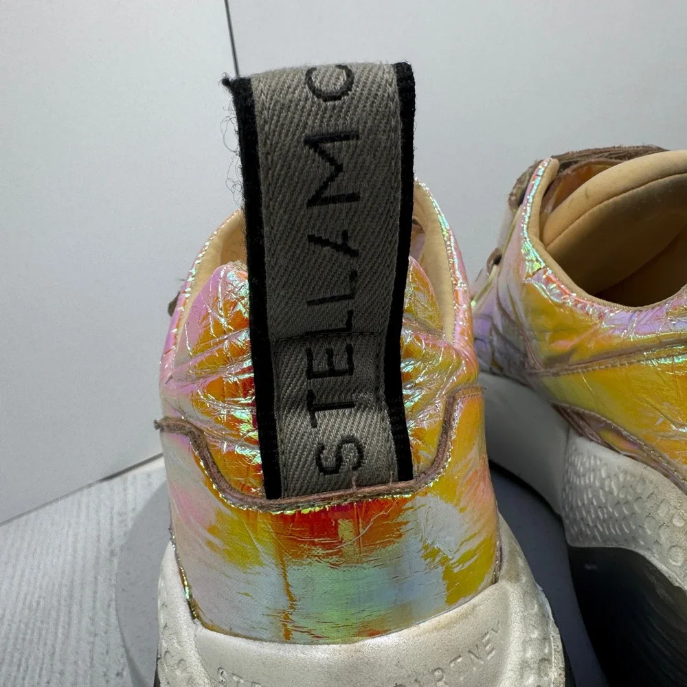 Stella McCartney Eclypse Holographic Platform‎ Sneakers Multi Velcro Womens 6